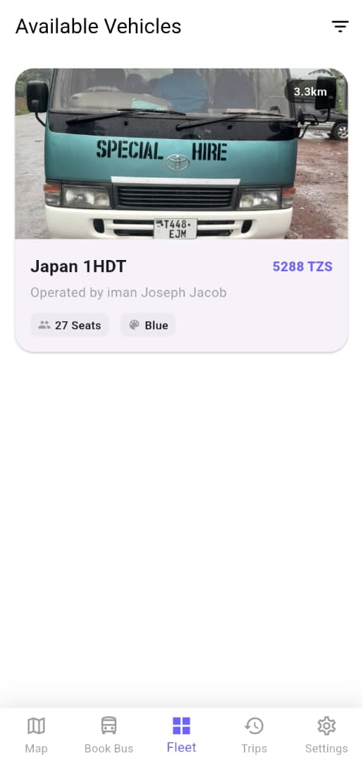 Passenger App Screen 3